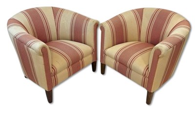 Lot 161 - Pair Upholstered Tub Chairs.