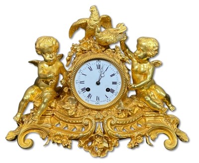 Lot 201 - French Bronze Ormolu Mantle Clock.