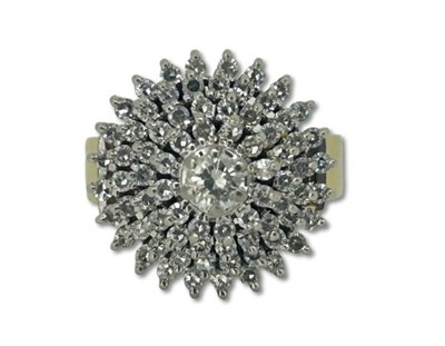 Lot 325 - Wedding Cake Cluster Ring.