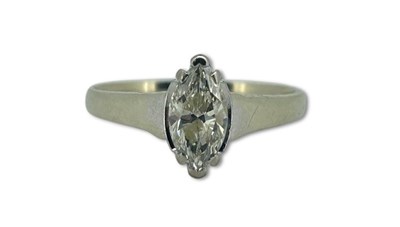 Lot 354 - Marquise Cut Diamond Ring.