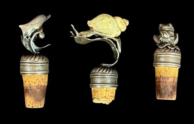 Lot 216 - Three Novelty Cork Stoppers.