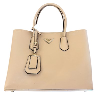 Lot 158 - Large Prada Saffiano Double Pocket Baby Pink Handbag.