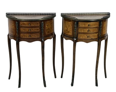 Lot 105 - Pair of French Inlaid Side Tables.