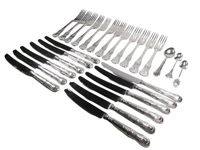 Lot 479 - Mixed Silver Cutlery Set and Modern Linton Spoons.