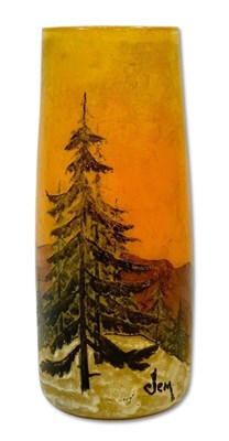 Lot 227 - French Art Nouveau Enamelled Glass Vase.