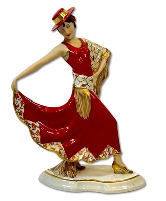 Lot 225 - Royal Dux Art Deco Flamenco Dancer Figure.
