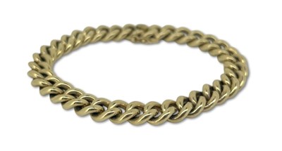 Lot 416 - Gold Curb Link Bracelet.