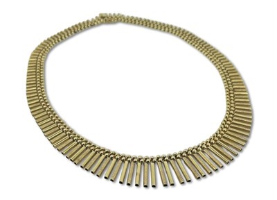 Lot 444 - Tapered Yellow Gold Necklace.