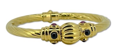 Lot 281 - Yellow Gold Twist Bangle.