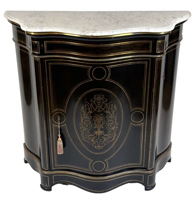 Lot 120 - Marble Topped Bar Sideboard with Key.