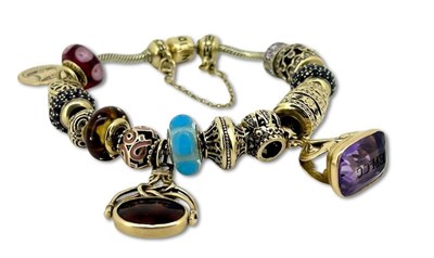 Lot 415 - Pandora Bracelet with Assorted Charms.