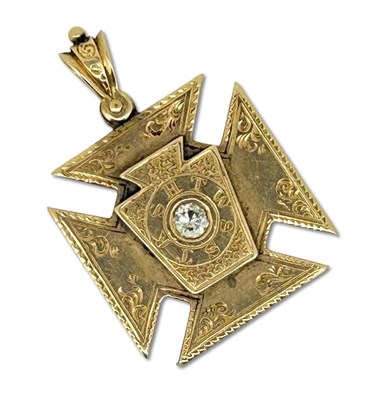 Lot 374 - Diamond Cross Pendant.