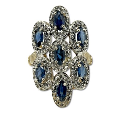 Lot 364 - Sapphire and Diamond Dress Ring.