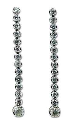 Lot 447 - Drop Diamond Earrings.