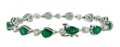 Lot 456 - Emerald and Diamond Bracelet.
