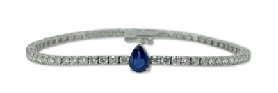 Lot 418 - Blue Sapphire Bracelet.