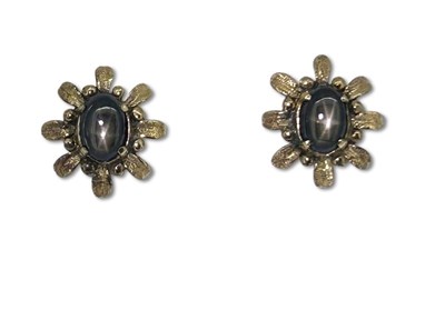 Lot 455 - Star Sapphire Earrings.