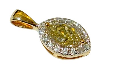 Lot 332 - Diamond Marquise Pendant.