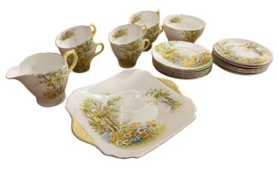 Lot 162 - Shelley Tea Set With Creamer & Serving Tray.