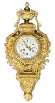 Lot 202 - French Gilt Louis XV Style Cartel Clock.