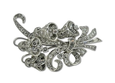 Lot 413 - Multi Diamond Set Spray Brooch.