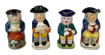 Lot 208 - A Collection of English Staffordshire Toby Jugs, 4pcs.