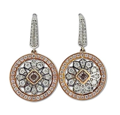 Lot 346 - Drop Style Diamond Earrings.