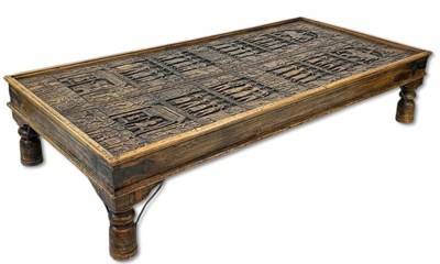 Lot 135 - Mid Century Carved Coffee Table.