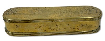 Lot 196 - Continental Brass Tobacco Box.