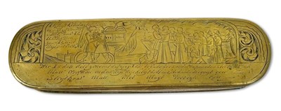 Lot 196 - Continental Brass Tobacco Box.