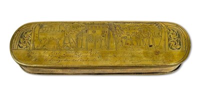 Lot 196 - Continental Brass Tobacco Box.
