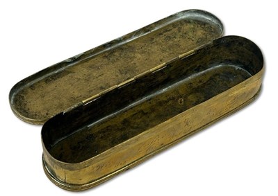 Lot 196 - Continental Brass Tobacco Box.
