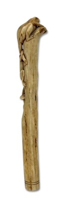 Lot 195 - Japanese Carved Horn/Bone Parasol Handle.