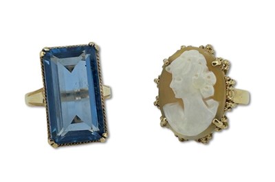Lot 297 - Two Yellow Gold Rings.