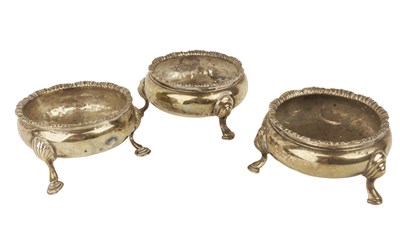 Lot 428 - Three Sterling Silver Salt Dishes.
