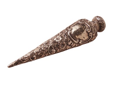 Lot 426 - Perfume Bottle, In Sterling Silver.