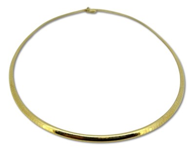 Lot 375 - An Omega Yellow Gold Necklet.
