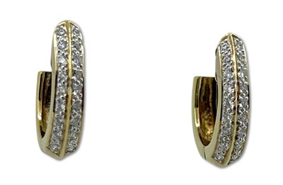 Lot 385 - Diamond Set Hoop Earrings.