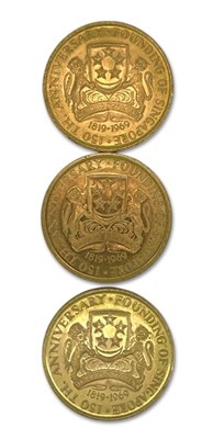 Lot 284 - Three $150.00 Singapore Gold Coins.