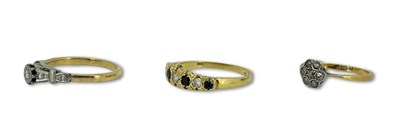 Lot 257 - A Trio of Gem Set Rings.