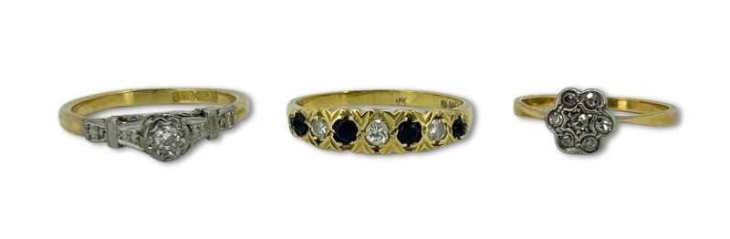 Lot 257 - A Trio of Gem Set Rings.