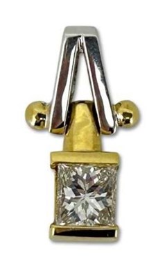 Lot 419 - Two Tone Diamond Pendant.