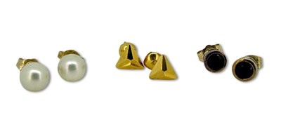 Lot 416 - Three Sets of Earrings.
