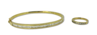 Lot 349 - Bangle & Diamond Ring.