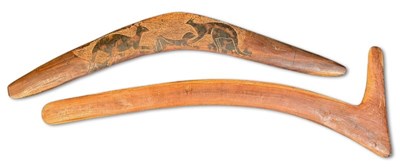 Lot 134 - Two Carved Hardwood Aboriginal Boomerang's.