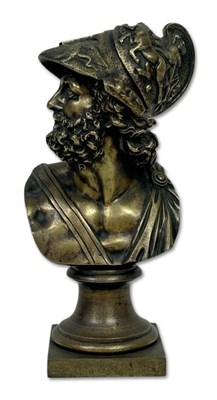 Lot 187 - Classical Greek Bronze Bust Sculpture.