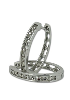 Lot 279 - A Pair of Diamond Hoops & Pendant.