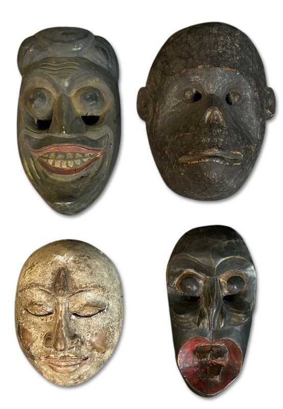 Lot 104 - 4 x Carved Tribal Mask's.