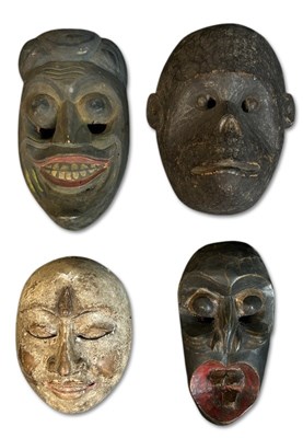 Lot 104 - 4 x Carved Tribal Mask's.