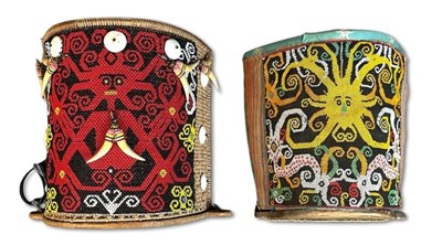 Lot 81 - 2 x Beaded Baby Carrier's Dayak.